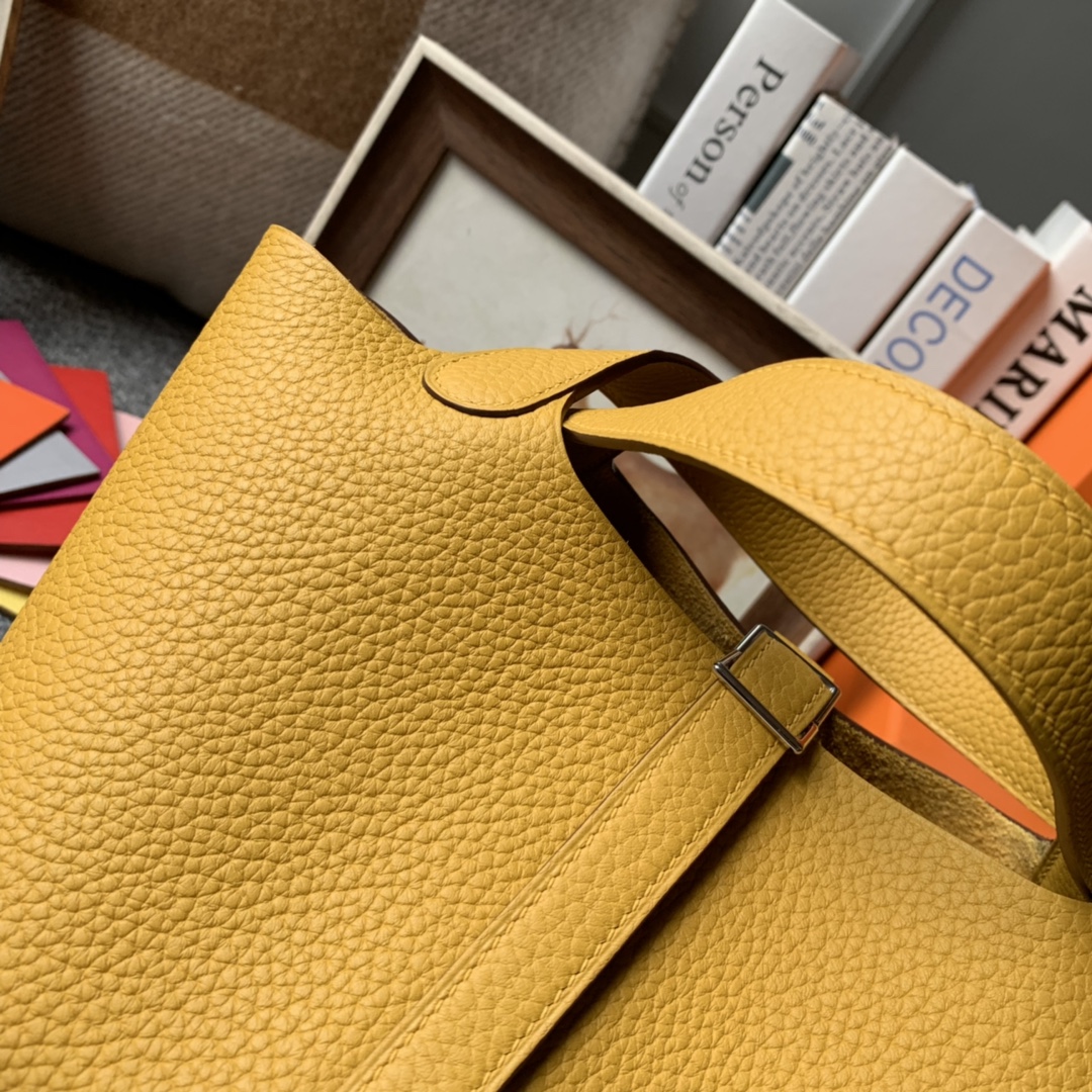 에르메스 피코탄18 카멜 은장 끌레망스 가죽